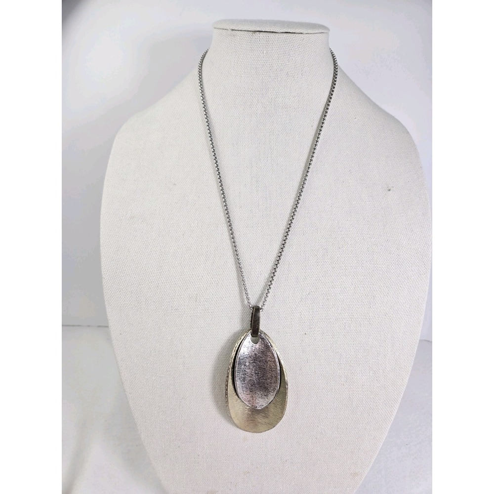 Chico's Silver and Gold Tone Pendant Necklace